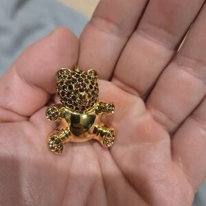 Gold Teddy Bear Brooch